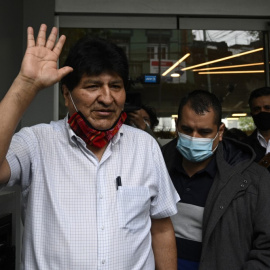 El expresidente boliviano Evo Morales salió de Argentina el 23 de octubre de 2020 en un avión oficial venezolano con destino a Caracas. JUAN MABROMATA / AFP