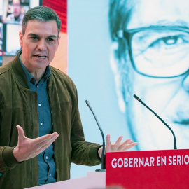 El presidente del Gobierno, Pedro Sánchez, en el acto de presentacion de la candidatura de Ángel Gabilond a la Comunidad de Madrid. EFE/PSOE/Eva Ercolanese