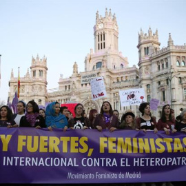 Cabecera de la manifestación del Día de la Mujer Trabajadora, 8 de marzo, en Madrid /EFE