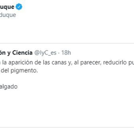 Pedro Duque en Twitter responde irónico a un artículo sobre las canas.