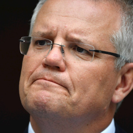 09/01/2020.- El primer ministro de Australia, Scott Morrison, en una conferencia de prensa en la Casa del Parlamento en Canberra, Australia, el 09 de enero de 2020. / EFE