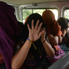 Personas indígenas víctimas de trata en Guatemala. AFP