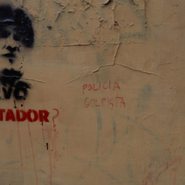 Pintada de Evo Morales en las calles de Bolivia. Fotografías. /Elena Buch