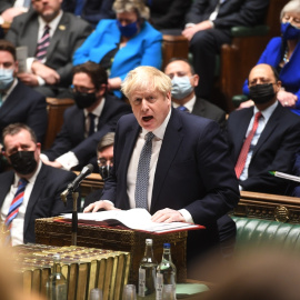 El primer ministro británico, Boris Johnson, durante la sesión de preguntas al presidente.