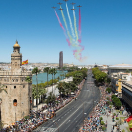 Imagen del último Día de las Fuerzas Armadas, en Sevilla. Casa Real