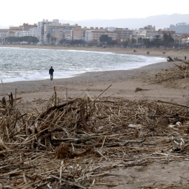 El litoral de Malgrat de Mar afectat per un temporal, en una imatge del febrer de 2020.