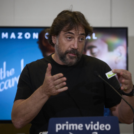 El actor Javier Bardem durante la rueda de prensa sobre su nominación a los Oscar..- Jesús Hellín / EP