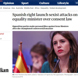 'The Guardian' denuncia los ataques machistas a Irene Montero, ministra de Igualdad