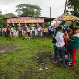 Protesta contra la construcción del canal y su impacto negativo en El Tule, Río San Juan /Tom Laffay