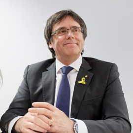 El expresident de la Generalitat Carles Puigdemont durante una reunión en Berlín. EFE