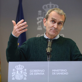 El director del Centro de Coordinación de Alertas y Emergencias Sanitarias, Fernando Simón, ofrece una rueda de prensa en la sede del Ministerio de Sanidad, este lunes en Madrid.