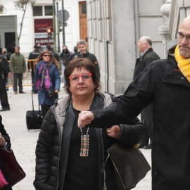 L'expresidenta del Parlament Carme Forcadell i els consellers cessats Dolors Bassa i Raül Romeva, a la seva arribada al Tribunal Suprem aquest divendres