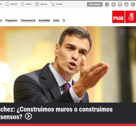 Portada de la página web del PSOE.