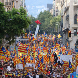 La manifestació de la Diada d'aquest 2021 ha omplert la Via Laietana.