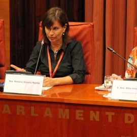 Victoria Álvarez durante su comparecencia en el Parlament de Catalunya el 26 de junio de este año. EUROPA PRESS