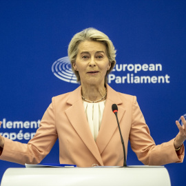 La presidenta de la Comisión Europea, Ursula von der Leyen, en la sede del Parlamento Europeo en Estrasburgo, Francia, a 17 de septiembre de 2024.