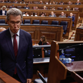 13/9/24 El líder del PP, Alberto Núñez Feijóo durante la sesión de control al Gobierno celebrada el pasado miércoles en el Congreso.