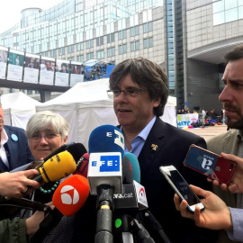 El expresidente de la Generalitat huido a Bélgica y cabeza de lista de JxCat al Parlamento Europeo, Carles Puigdemont. EFE