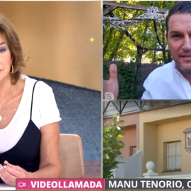 Captura de pantalla de una conexión en directo entre Manu Tenorio y Ana Rosa Quintana, en el programa 'Tardear', de Telecinco.