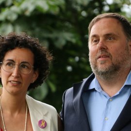 Marta Rovira i Oriol Junqueras en la trobada que van mantenir a Ginebra el passat 30 de juny.