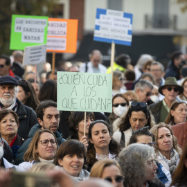 Concentración de médicos y pediatras de la Atención Primaria de Madrid contra la política sanitaria del Gobierno de Isabel Díaz Ayuso, a 27 de noviembre de 2022.