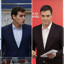 Mariano Rajoy, Albert Rivera, Pedro Sánchez y Pablo Iglesias. EFE