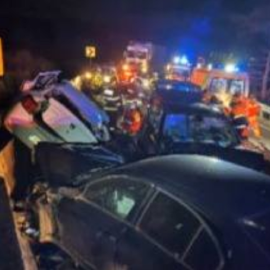 Imagen del accidente en el que falleció la familia canaria en Rumanía.