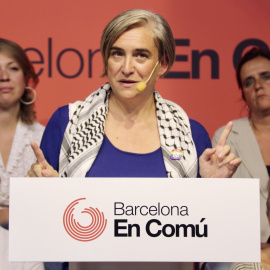 Ada Colau en l'acte de celebració del desè aniversari de Barcelona en Comú a la Nau Bostik.