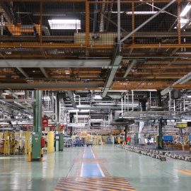 19/04/2024 - Interior de l'antiga fàbrica de Nissan a la Zona Franca, en una imatge de l'abril.