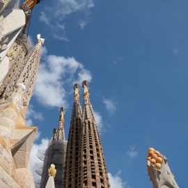 Fachada de la Sagrada Familia, a 19 de septiembre de 2024,.