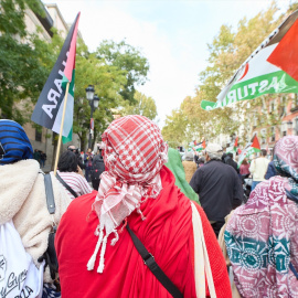 22/09/2024 Centenares de personas durante una manifestación en apoyo al Sahara Occidental en Atocha (Madrid). Foto de archivo.