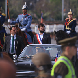 Imagen del presidente de Chile, Gabriel Boric, durante una marcha militar- 19/09/2022