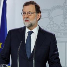 Mariano Rajoy en un moment de la seva declaració institucional en la que va anunciar l'aplicació de l'article 155. EFE/Arxiu