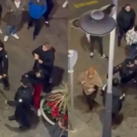 Captura de uno de los vídeos de la agresión policial a tres mujeres en Ceuta cuando celebraban la victoria de Marruecos en el Mundial de  Fútbol.