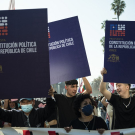 Imagen de agosto de 2022 de una manifestación en apoyo a la nueva Constitución de Chile.