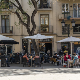 Una terrassa del barri de Gràcia de Barcelona, en una imatge d'arxiu