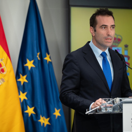 El ministro de Economía, Carlos Cuerpo, ofrece una rueda de prensa tras la Conferencia Sectorial para la Mejora Regulatoria y el Clima de Negocios este miércoles, en Madrid.