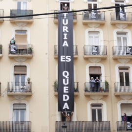 Protesta contra los pisos turísticos en el Turia.