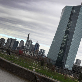 Rascacielos donde tiene su sede en Banco Central Europeo (BCE), en Fráncfort. AFP