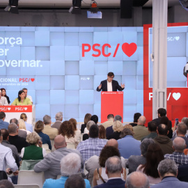 El primer secretari del PSC i president de la Generalitat, Salvador Illa, durant una intervenció al Consell Nacional del partit.