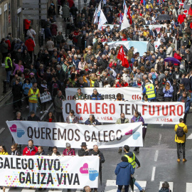 Manifestación en defensa del gallego el pasado 17 de mayo con motivo del Día das Letras Galegas