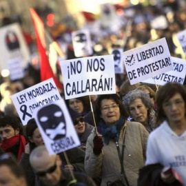 Una imatge d'una manifestació contra la Llei Mordassa.