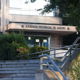 Entrada de la Audiencia Provincial, a 11 de septiembre de 2023, en Madrid.