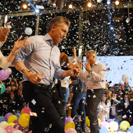 El presidente de Argentina, Mauricio Macri, participa en un acto de cierre de campaña para las primarias legislativas del domingo. EFE