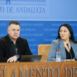 Los portavoces del Grupo Parlamentario Por Andalucía, Juan Antonio Delgado y Alejandra Durán. Archivo.