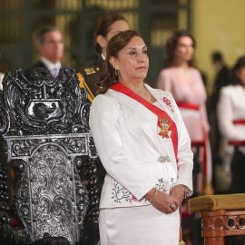 02/04/2024 La presidenta interina de Perú, Dina Boluarte, asiste a una misa en la Catedral de la Independencia, a 28 de julio de 2023.