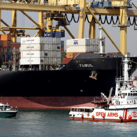 Arribada del vaixell Open Arms al port de Barcelona. EFE