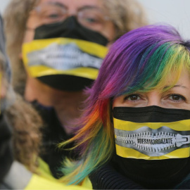 Imagen de archivo de una protesta contra la ley mordaza en Madrid.