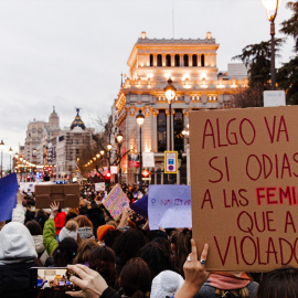 Manifestación convocada por el Movimiento Feminista de Madrid por el Día Internacional de la Mujer, a 8 de marzo de 2024, en Madrid (España).