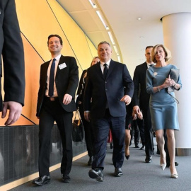 El presidente húngaro Viktor Orbán a su llegada a la reunión del Partido Popular Europeo.